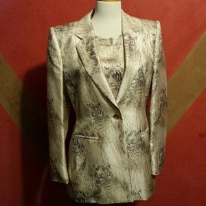 Escada couture exotic animal print silk set