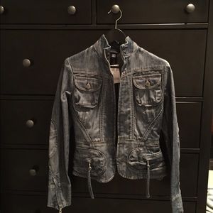 NWT Denim Moto Jacket