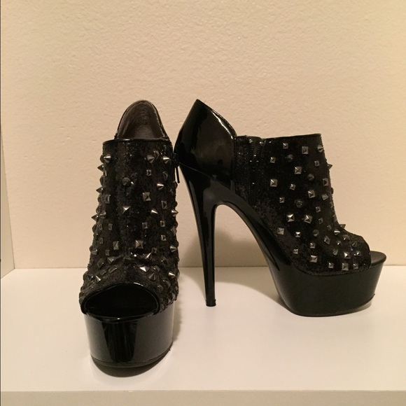 Betsey Johnson Studded Peep Toe Booties