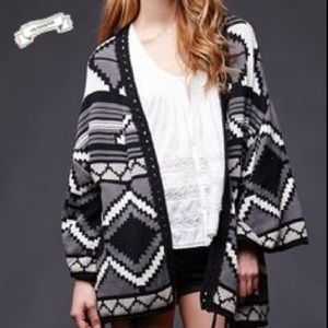 House of Harlow tribal print open front sweater S