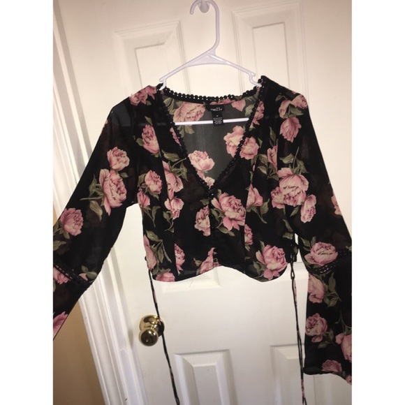 Floral Flare Sleeve Blouse - Picture 1 of 4