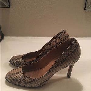 Ann Taylor Snake Skin Animal Print Leather Heels
