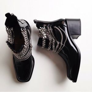Zara Black Chain Boots