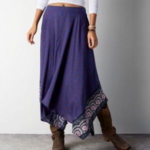 American Eagle Printed Handkerchief Maxi Skirt