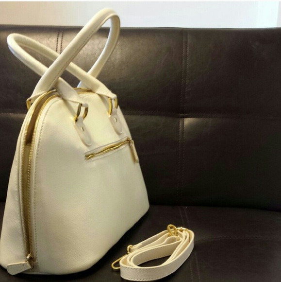 Genuine cream leather bag