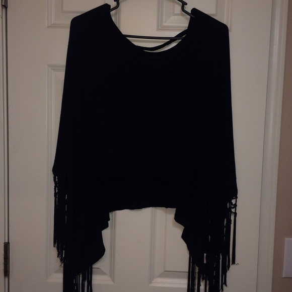 Charlotte Russe black fringe shirt