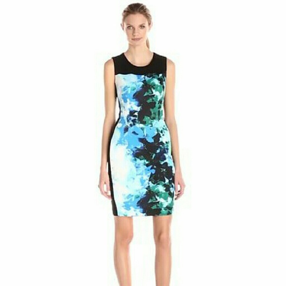 Tahari Dakota Abstract Floral Sheath Dress