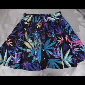 Weed Leaf Skater Skirt