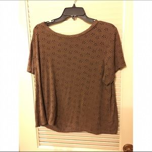 *BROWN SUEDE LIKE TOP*