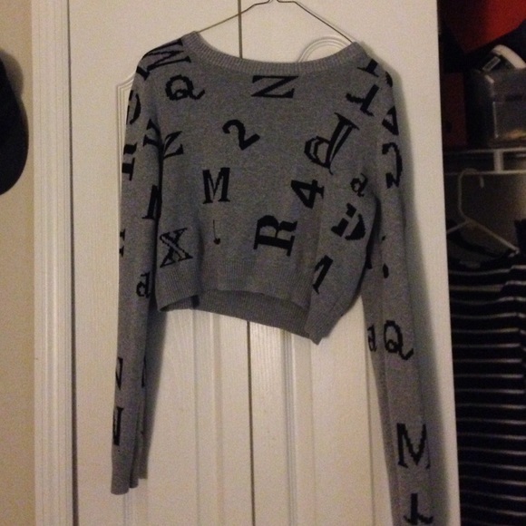 A long sleeve midriff with letters