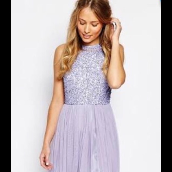 maya high neck maxi tulle dress