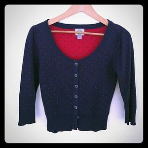 Donated--F21 polka dotted cardigan