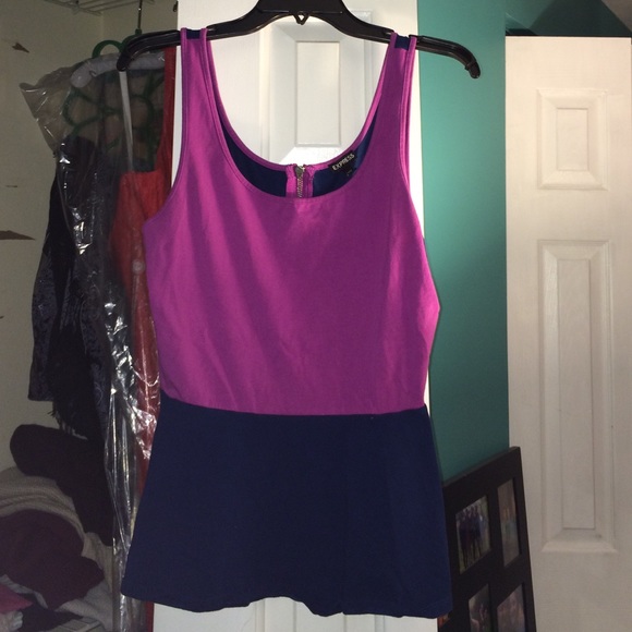Color block tank peplum