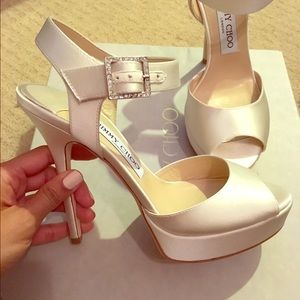 Jimmy Choo platform wedding shoes size 37