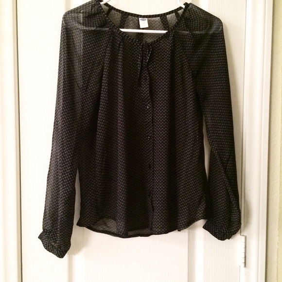 Sheer scoop neck blouse
