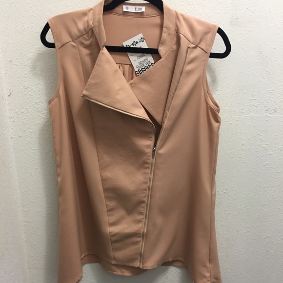 Nude Vest with zipper details. - Picture 1 of 2