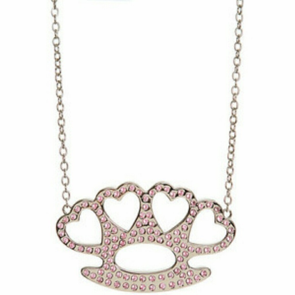 HEART BRASS KNUCKLES NECKLACE