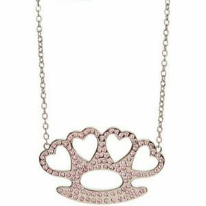 HEART BRASS KNUCKLES NECKLACE