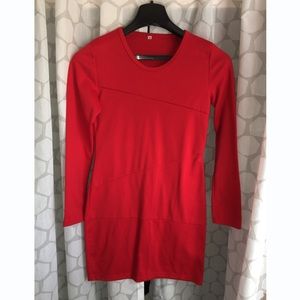 Red long sleeve dress