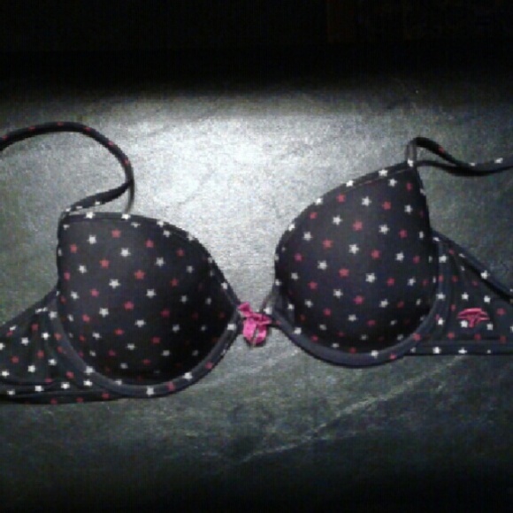 Navy Blue Bra With Purple Stars 34B