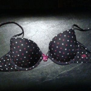 Navy Blue Bra With Purple Stars 34B