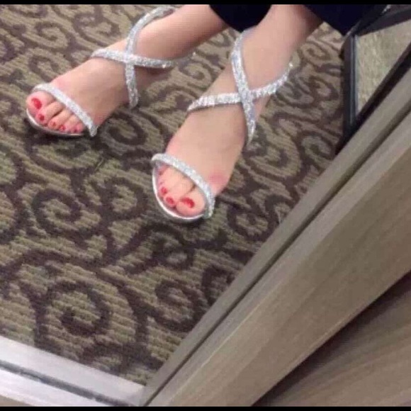 Steve Madden silver rhinestone straps sandals