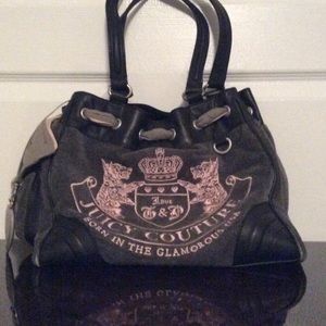 Grey Velour Juicy Couture Daydreamer Handbag
