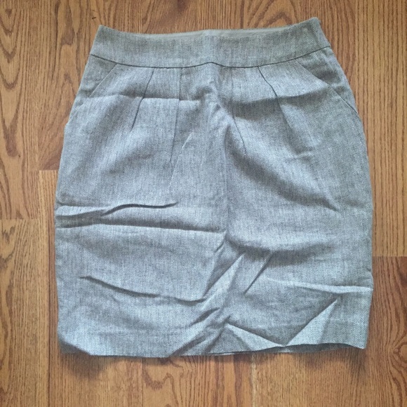 Anthropologie Linen Tweed Skirt