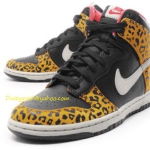 Nike dunk high skinny leopard sneakers Black gold