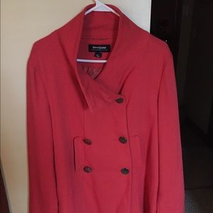 Used Coral Pea Coat Size Large
