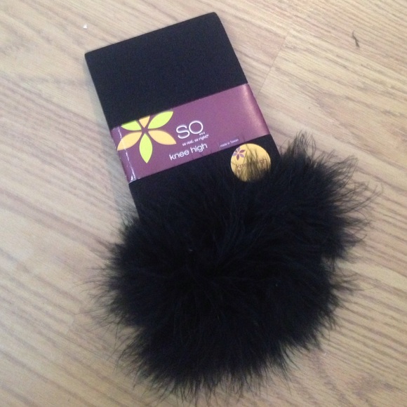 Free w/ bundle Knee high fuzzy top tights - Picture 2 of 3