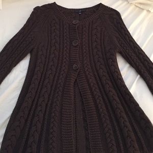 Brown cable knit gap cardigan