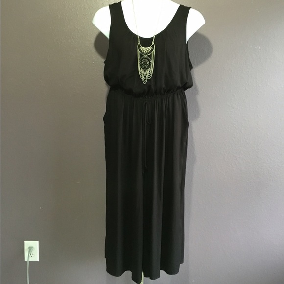 Black Cropped Gaucho Jumpsuit