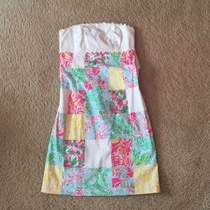 Lilly Pulitzer Patchwork Strapless Dress