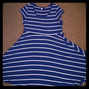 Bright blue and white stripped swing dress ♥️