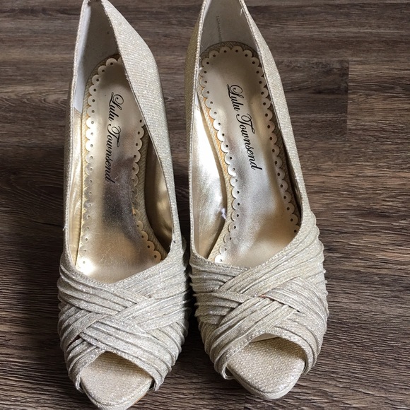 Gold sparkly heels! Worn once