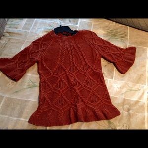 Harvest-orange 3/4 sleeve sweater