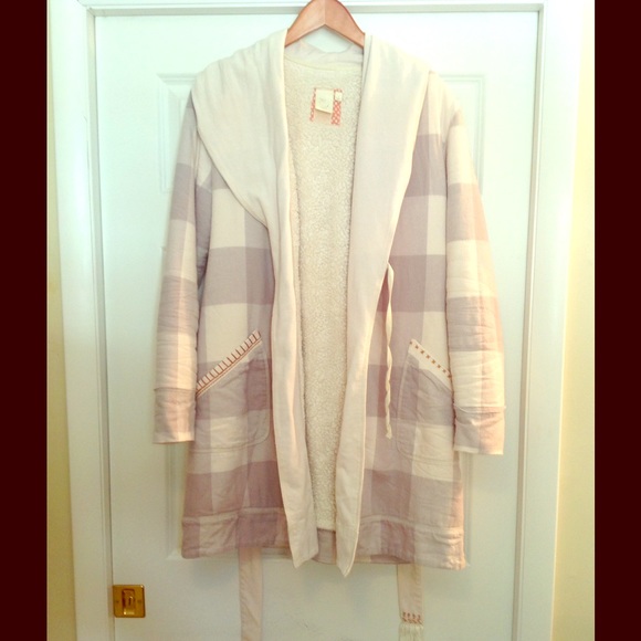 Eloise Flannel Plaid Sherpa Robe Medium