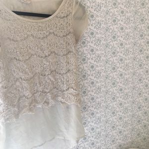 Lace cap sleeve dressy top
