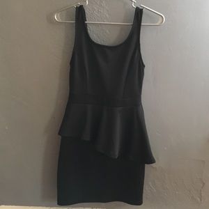 Black peplum dress