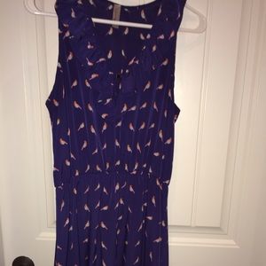 Navy dress with bird detail
