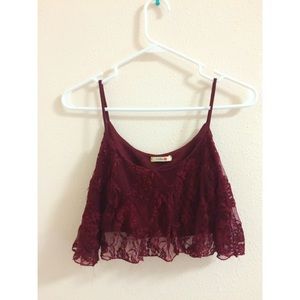 Summer Maroon Crop Top