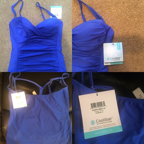 Coolibar womens tankini top only - size 14