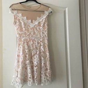Illusion cocktail lace dress