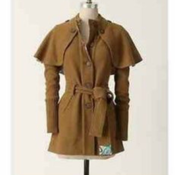 Anthropologie sparrow belted sweater (w/o capelet)