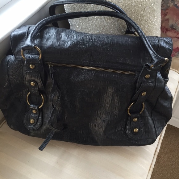 Faux Alligator Satchel - Picture 2 of 2