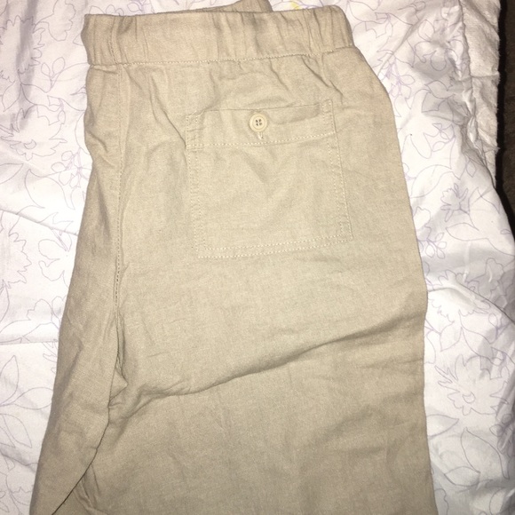 Tan drawstring flared slacks - Picture 3 of 3