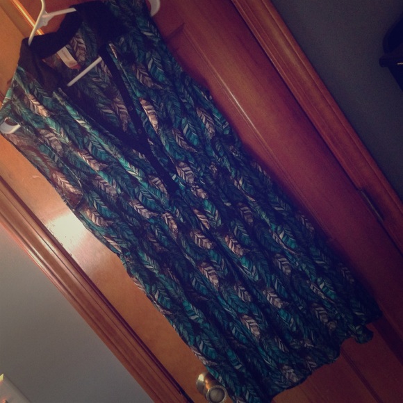 NWOT Peacock Feathers Tanktop Dress