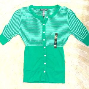 NWT BANANA REPUBLIC CARDIGAN -Green Half Sleeve XS