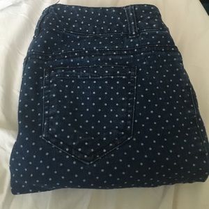 Polka-dot skinny jeans